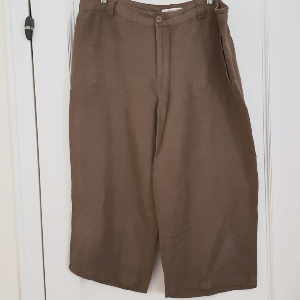 COLDWATER CREEK khaki green cropped pants Size 14
